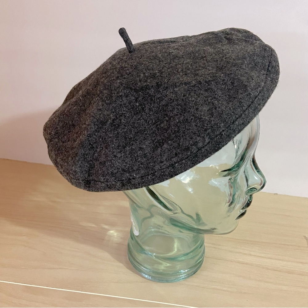 Vintage Wool Classic French Beret Parisian Beanie Bonnet Hat Lined Gray One Size - Picture 5 of 12